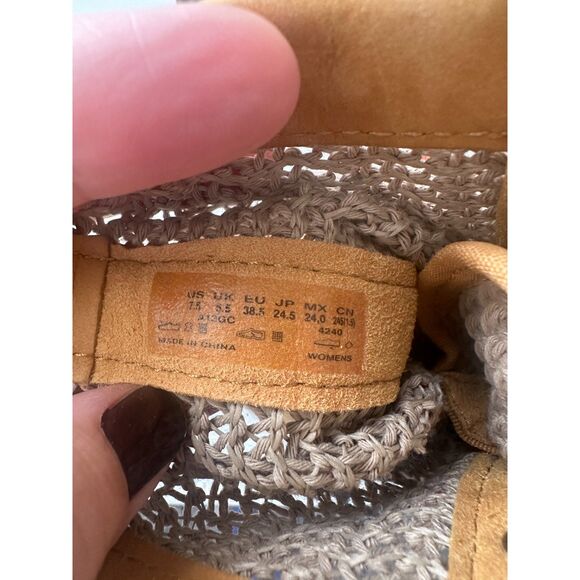 Timberland Women's Combat Ankle Boots Open Weave Sz 7.5 Wheat Brown Nubuck - Picture 6 of 6